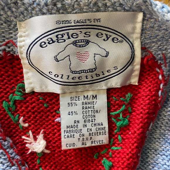 Vintage Eagle's Eye Heart Knit Sweater Vest Medium Valentines Cottage Grandma - Picture 6 of 13
